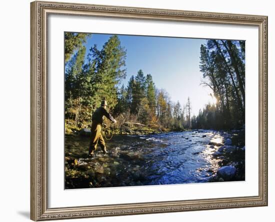 Fly-fishing the Jocko River, Montana, USA-Chuck Haney-Framed Photographic Print