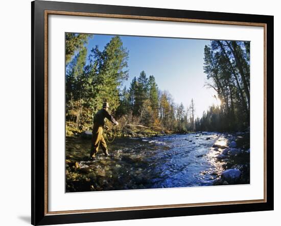 Fly-fishing the Jocko River, Montana, USA-Chuck Haney-Framed Photographic Print