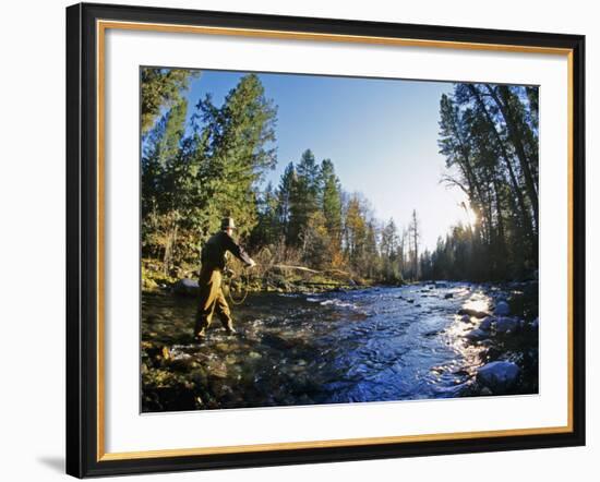 Fly-fishing the Jocko River, Montana, USA-Chuck Haney-Framed Photographic Print