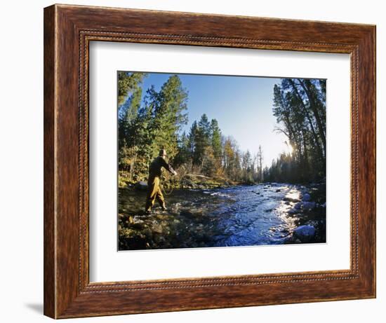 Fly-fishing the Jocko River, Montana, USA-Chuck Haney-Framed Photographic Print