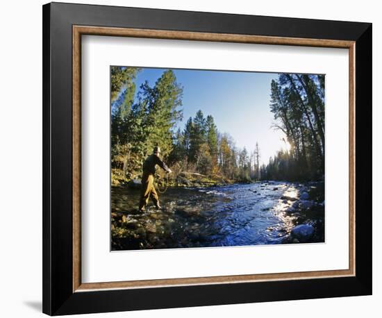 Fly-fishing the Jocko River, Montana, USA-Chuck Haney-Framed Photographic Print