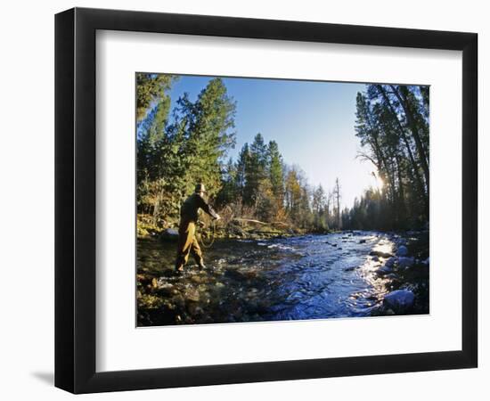 Fly-fishing the Jocko River, Montana, USA-Chuck Haney-Framed Photographic Print