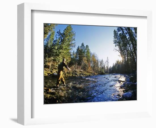 Fly-fishing the Jocko River, Montana, USA-Chuck Haney-Framed Photographic Print