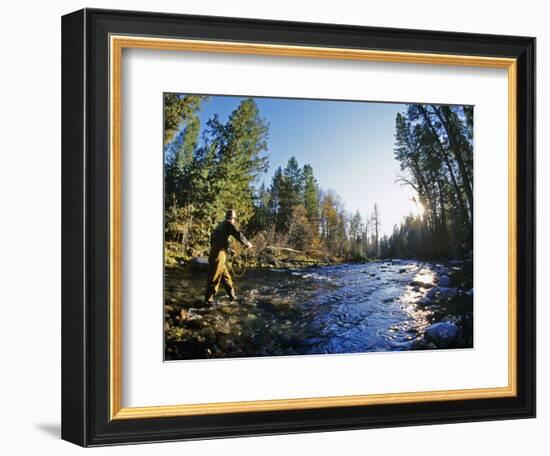 Fly-fishing the Jocko River, Montana, USA-Chuck Haney-Framed Photographic Print