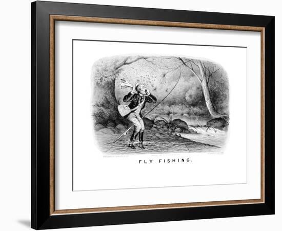 Fly Fishing-Currier & Ives-Framed Art Print