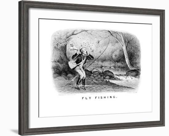 Fly Fishing-Currier & Ives-Framed Art Print