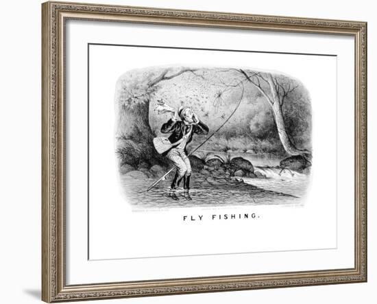 Fly Fishing-Currier & Ives-Framed Art Print