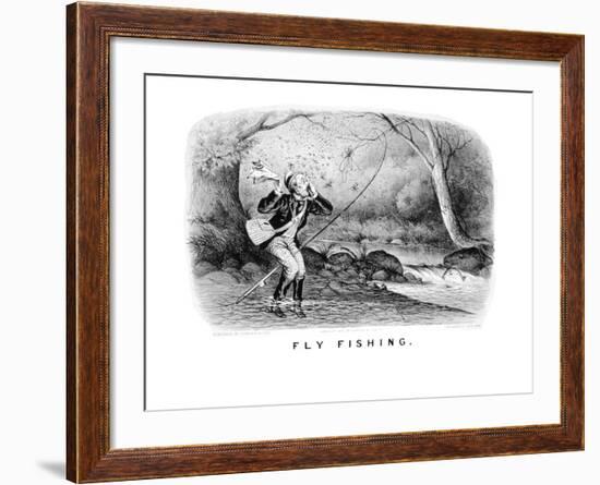 Fly Fishing-Currier & Ives-Framed Art Print