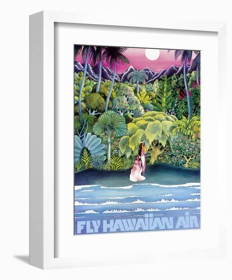 Fly Hawaiian Air - Hawaii Women on the Beach - Hawaiian Airlines-null-Framed Giclee Print