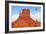 Fly over the Valley Huge Balloons. Navajo Reservation in Arizona and Utah. Stone Desert and Rocks --kavram-Framed Photographic Print