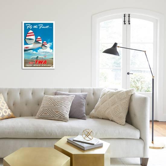 Fly The Finest Fly Twa Trans World Airlines Super Lockheed Constellation Connie Giclee Print By Frank Soltesz Art Com