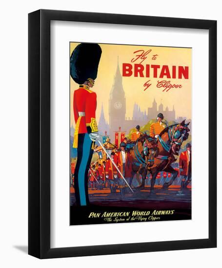 Fly To Britain By Clipper - Pan American World Airways (PAA) - British Royal Procession-Mark Von Arenburg-Framed Giclee Print