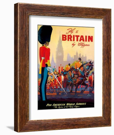 Fly To Britain By Clipper - Pan American World Airways (PAA) - British Royal Procession-Mark Von Arenburg-Framed Giclee Print