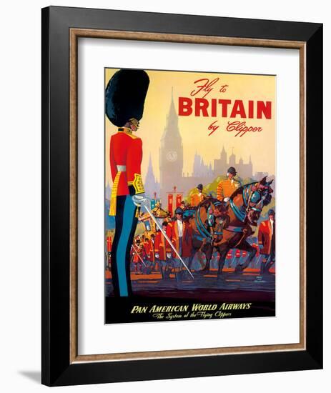 Fly To Britain By Clipper - Pan American World Airways (PAA) - British Royal Procession-Mark Von Arenburg-Framed Giclee Print