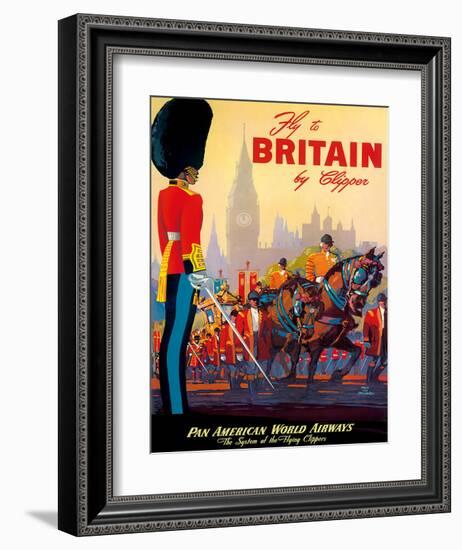 Fly To Britain By Clipper - Pan American World Airways (PAA) - British Royal Procession-Mark Von Arenburg-Framed Giclee Print