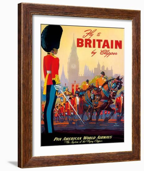 Fly To Britain By Clipper - Pan American World Airways (PAA) - British Royal Procession-Mark Von Arenburg-Framed Giclee Print