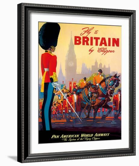 Fly To Britain By Clipper - Pan American World Airways (PAA) - British Royal Procession-Mark Von Arenburg-Framed Giclee Print