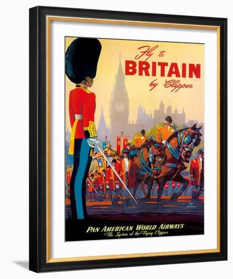 Fly To Britain By Clipper - Pan American World Airways (PAA) - British Royal Procession-Mark Von Arenburg-Framed Giclee Print