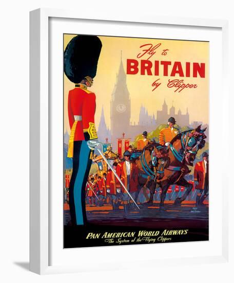 Fly To Britain By Clipper - Pan American World Airways (PAA) - British Royal Procession-Mark Von Arenburg-Framed Giclee Print