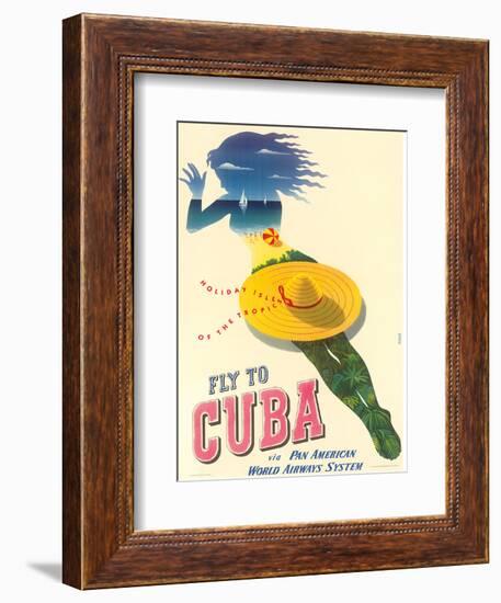 Fly to Cuba - Pan American World Airways System (PAA) - Holiday Isles of the Tropics-Julius Seyler-Framed Art Print