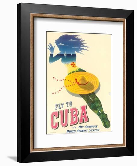 Fly to Cuba - Pan American World Airways System (PAA) - Holiday Isles of the Tropics-Julius Seyler-Framed Art Print