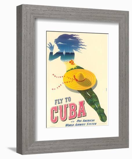 Fly to Cuba - Pan American World Airways System (PAA) - Holiday Isles of the Tropics-Julius Seyler-Framed Art Print