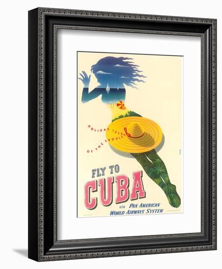 Fly to Cuba - Pan American World Airways System (PAA) - Holiday Isles of the Tropics-Julius Seyler-Framed Art Print