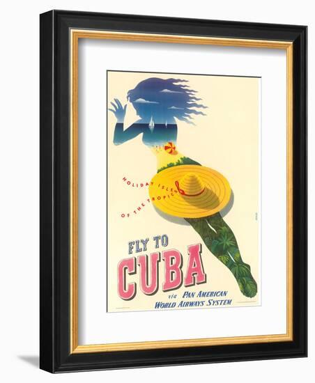 Fly to Cuba - Pan American World Airways System (PAA) - Holiday Isles of the Tropics-Julius Seyler-Framed Art Print