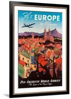 Fly to Europe by Clipper - Pan American World Airways (PAA) - Boeing Model 377 Stratocruiser-M^ Von Arenburg-Framed Giclee Print