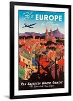 Fly to Europe by Clipper - Pan American World Airways (PAA) - Boeing Model 377 Stratocruiser-M^ Von Arenburg-Framed Giclee Print