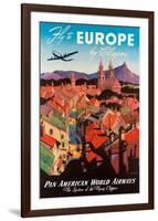 Fly to Europe by Clipper - Pan American World Airways (PAA) - Boeing Model 377 Stratocruiser-M^ Von Arenburg-Framed Giclee Print