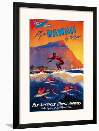 Fly To Hawaii by Clipper, Pan American World Airways c.1940s-M^ Von Arenburg-Framed Giclee Print