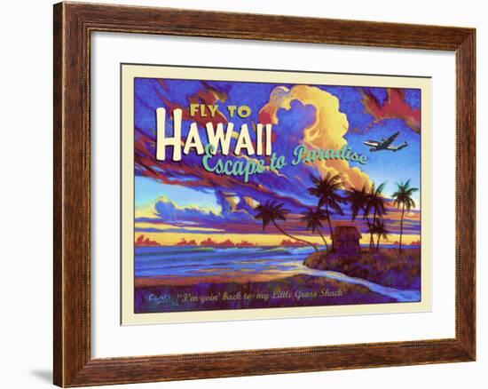 Fly to Hawaii Clipper Airline-Rick Sharp-Framed Giclee Print