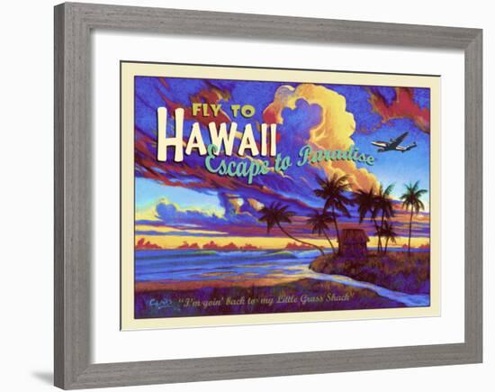 Fly to Hawaii Clipper Airline-Rick Sharp-Framed Giclee Print