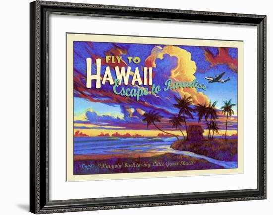 Fly to Hawaii Clipper Airline-Rick Sharp-Framed Giclee Print