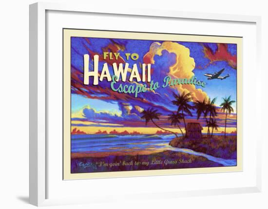 Fly to Hawaii Clipper Airline-Rick Sharp-Framed Giclee Print