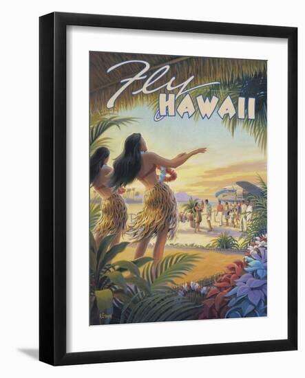Fly to Hawaii-Kerne Erickson-Framed Art Print