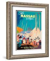 Fly to Nassau by Clipper - New Providence Island, The Bahamas - Pan American World Airways (PAA)-Mark Von Arenburg-Framed Giclee Print
