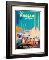 Fly to Nassau by Clipper - New Providence Island, The Bahamas - Pan American World Airways (PAA)-Mark Von Arenburg-Framed Giclee Print