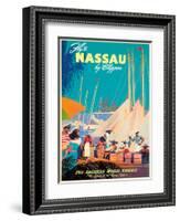 Fly to Nassau by Clipper - New Providence Island, The Bahamas - Pan American World Airways (PAA)-Mark Von Arenburg-Framed Giclee Print