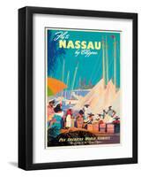 Fly to Nassau by Clipper - New Providence Island, The Bahamas - Pan American World Airways (PAA)-Mark Von Arenburg-Framed Giclee Print