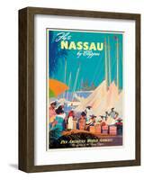 Fly to Nassau by Clipper - New Providence Island, The Bahamas - Pan American World Airways (PAA)-Mark Von Arenburg-Framed Giclee Print