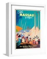 Fly to Nassau by Clipper - New Providence Island, The Bahamas - Pan American World Airways (PAA)-Mark Von Arenburg-Framed Giclee Print