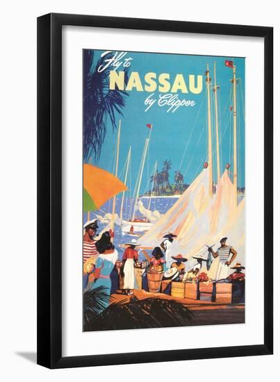 Fly to Nassau Poster-null-Framed Premium Giclee Print