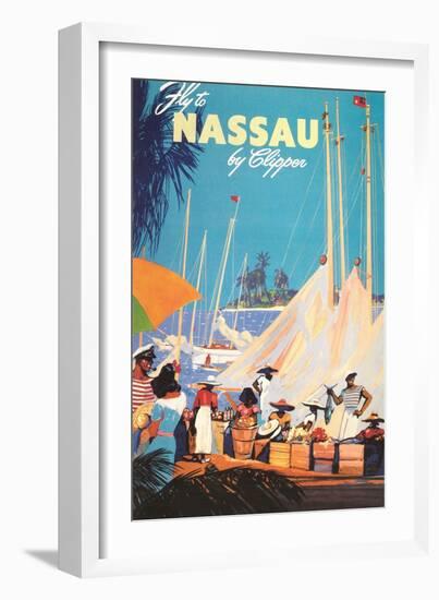 Fly to Nassau Poster-null-Framed Premium Giclee Print