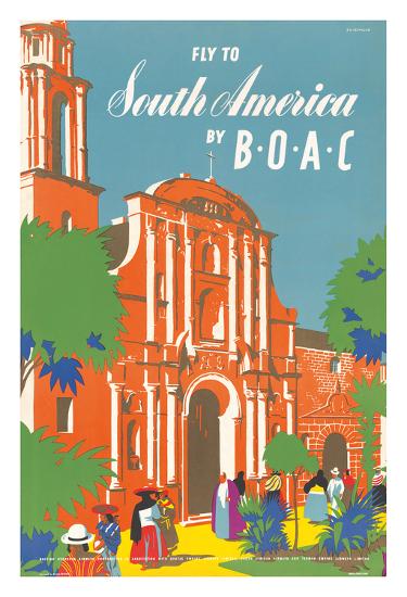 Fly to South America by BOAC - British Overseas Airways Corporation ...