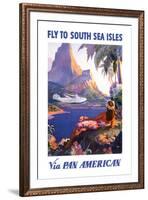 Fly to South Seas Isles via Pan American - Pan American Airlines (PAA)-Paul George Lawler-Framed Giclee Print