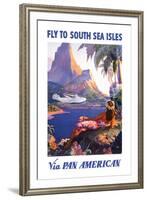 Fly to South Seas Isles via Pan American - Pan American Airlines (PAA)-Paul George Lawler-Framed Giclee Print