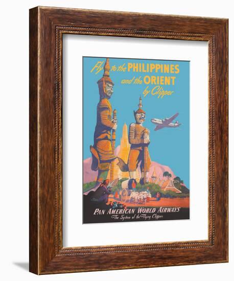 Fly to the Philippines - and the Orient by Clipper - Pan American World Airways-Mark Von Arenburg-Framed Art Print