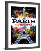 Fly TWA Jets / Salutation Paris-DAVID KLEIN-Framed Giclee Print